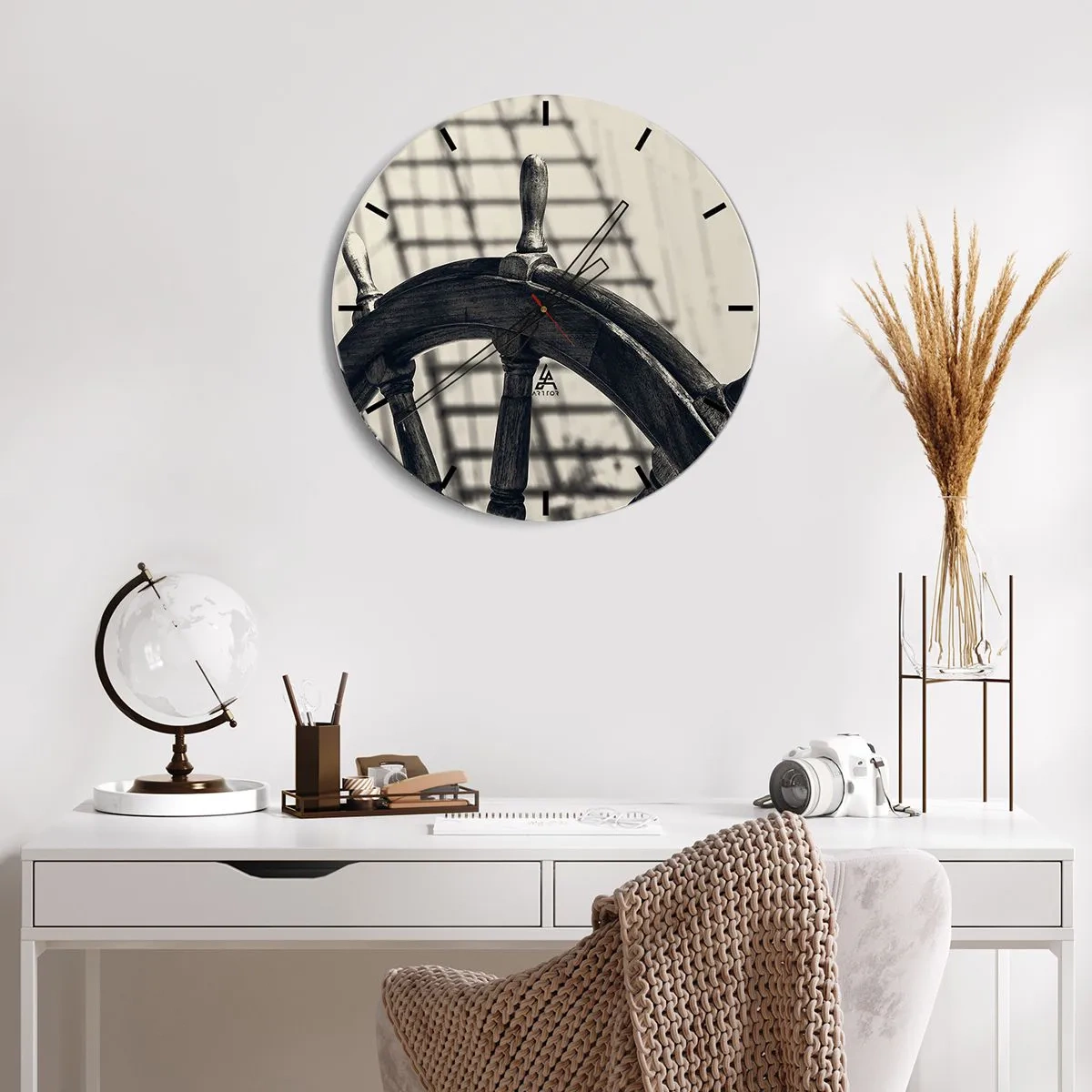 Ceas de perete - Ceas pe sticlă - Povești despre mare - 40x40 cm