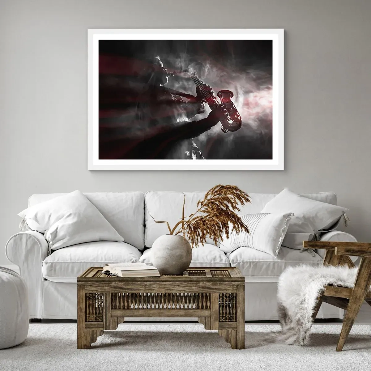 Poster în ramă albă - În aburul jazzului - 50x40 cm