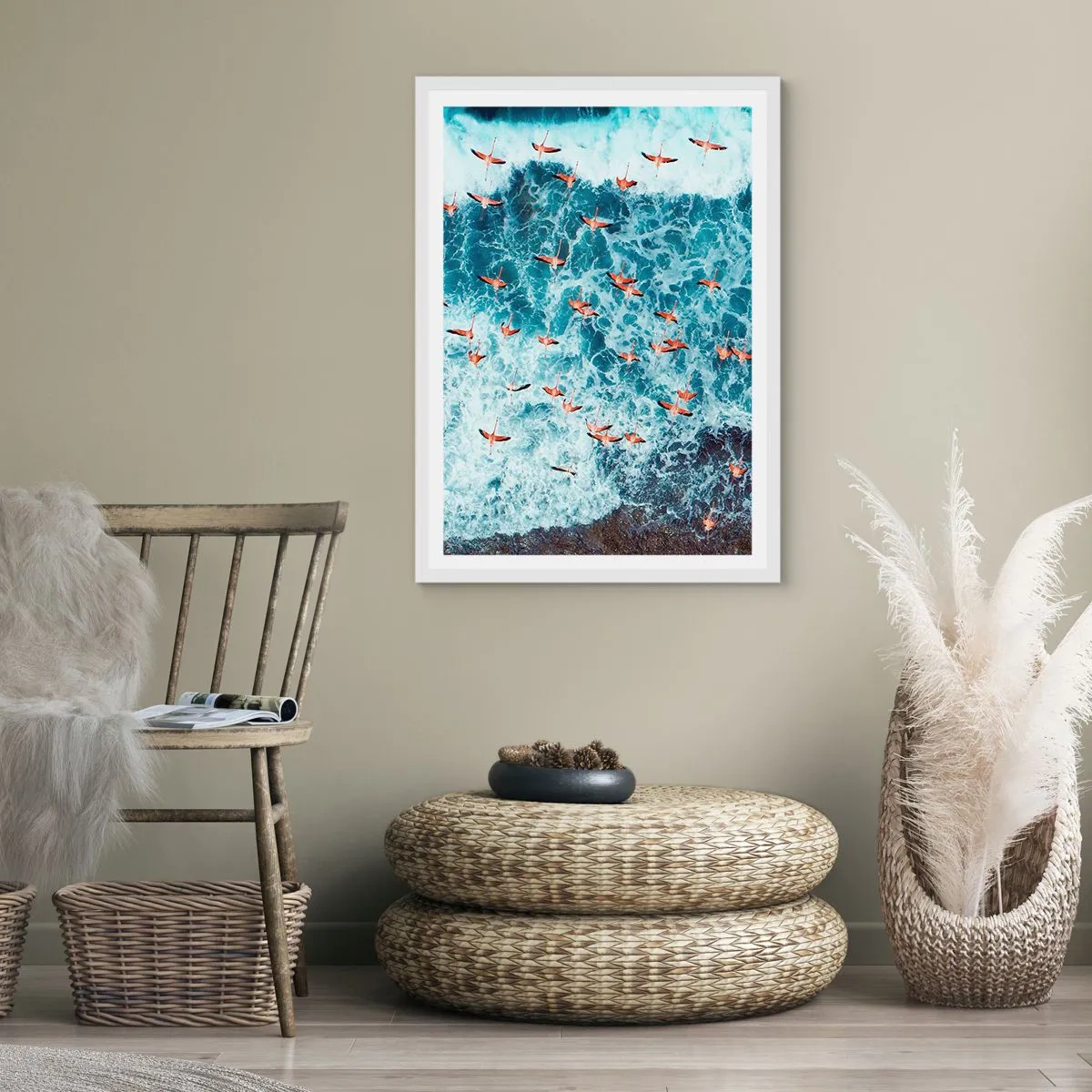 Poster în ramă albă - Parada de la malul mării - 30x40 cm