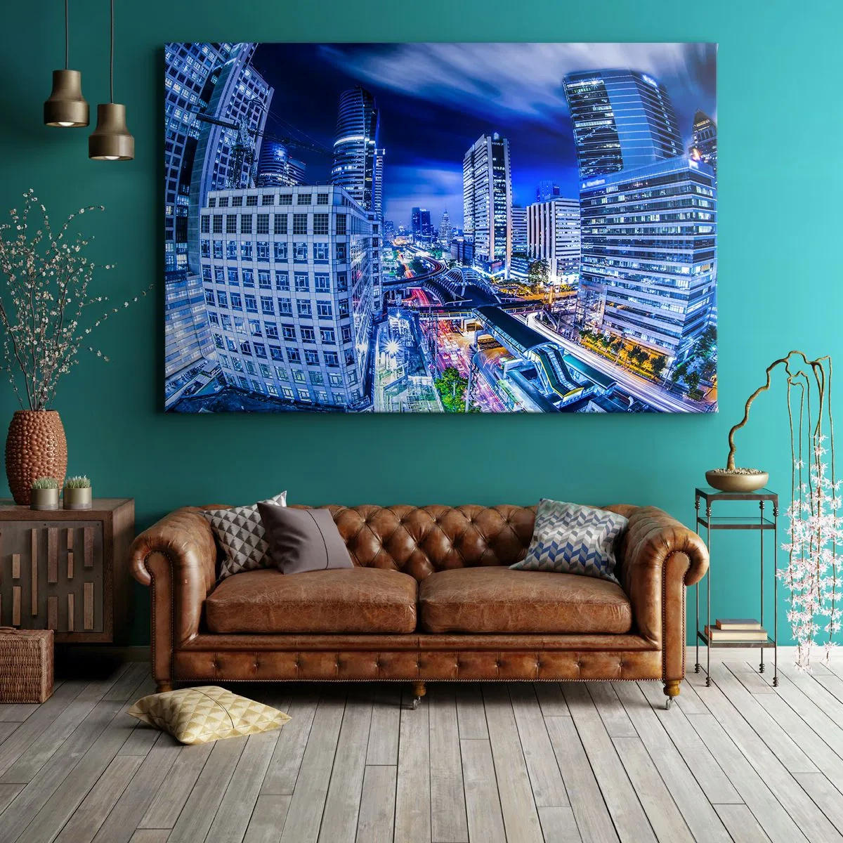 Tablou pe pânză - Ritmurile orașului de noapte - 120x80 cm