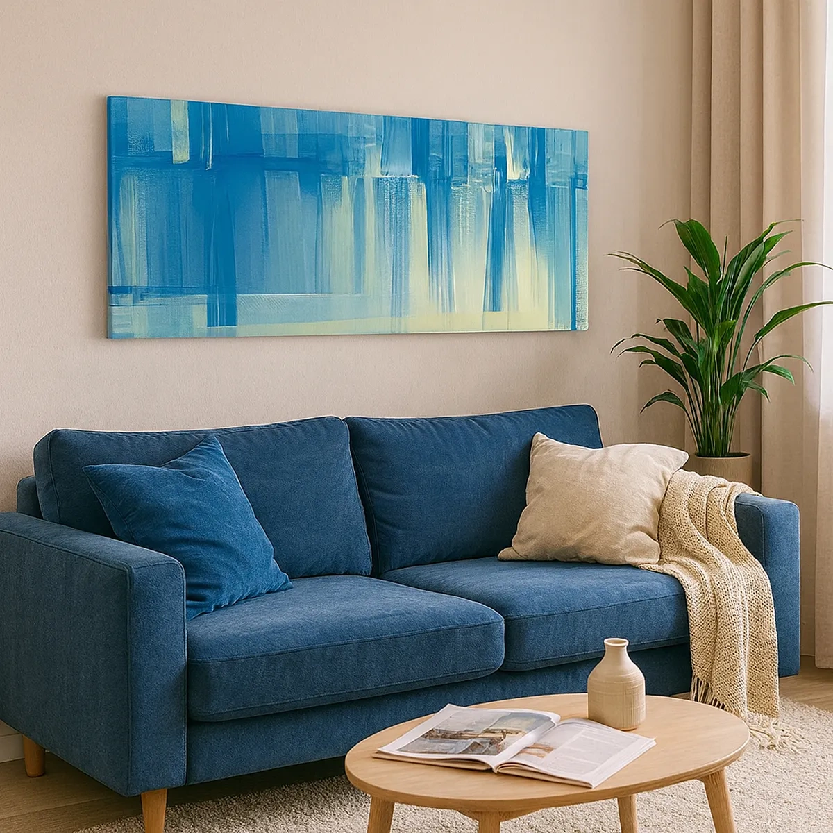 Tablou pe pânză - Compoziție în turcoaz - 30x30 cm