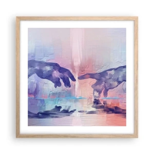 Poster în ramă de stejar deschis - Scânteia divină a vieții - 50x50 cm