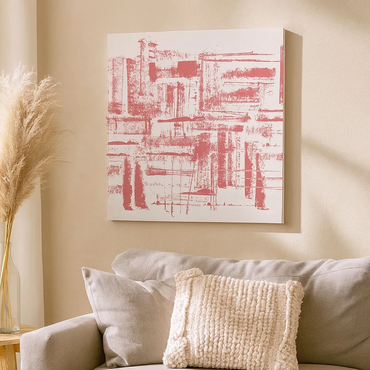 Tablou pe pânză - Orașul roșu - 30x30 cm