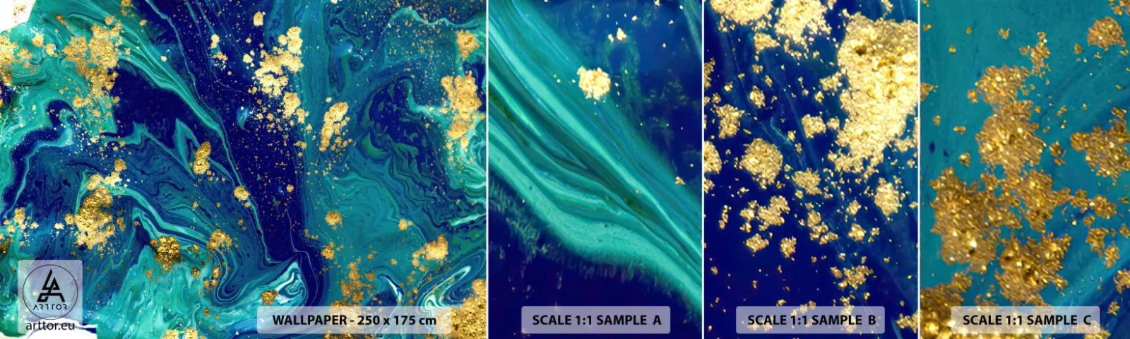 Mostră de Tapet Standard Eco - Petale de soare  - Abstracția, Bucată, Grafică - 100x30 cm
