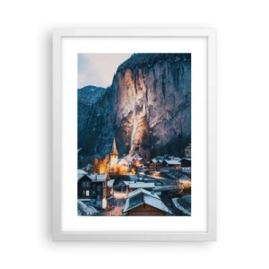 Poster în ramă albă - Spiritul luminos al iernii - 30x40 cm