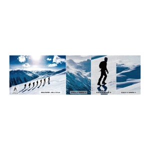 Mostră tapet Premium Sand - Echipa câștigătoare - Drumeție pe munte, Peisaj, Alpi - 100x30 cm