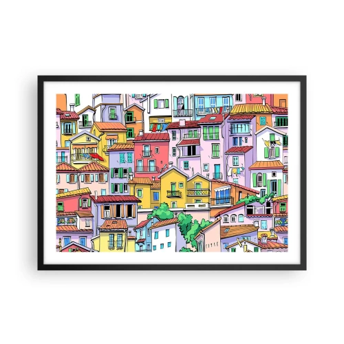 Poster în ramă neagră - Oraș vesel - 70x50 cm