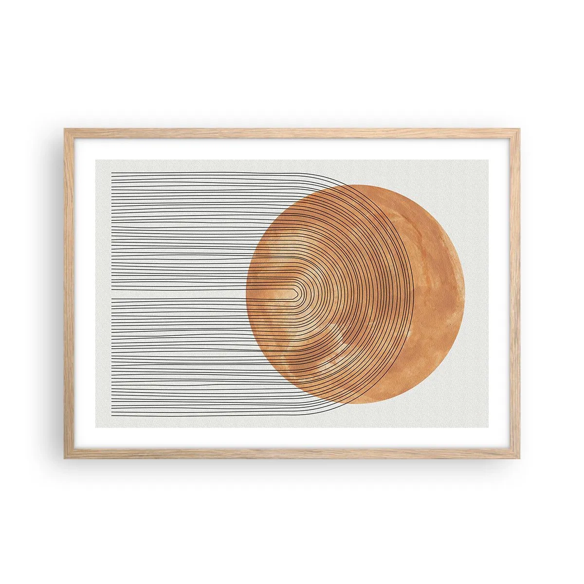 Poster în ramă de stejar deschis - Compoziția solară - 70x50 cm