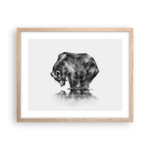 Poster în ramă de stejar deschis - Mă bucur să văd pe cineva apropiat - 50x40 cm