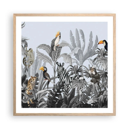 Poster în ramă de stejar deschis - O fabulă africană - 60x60 cm