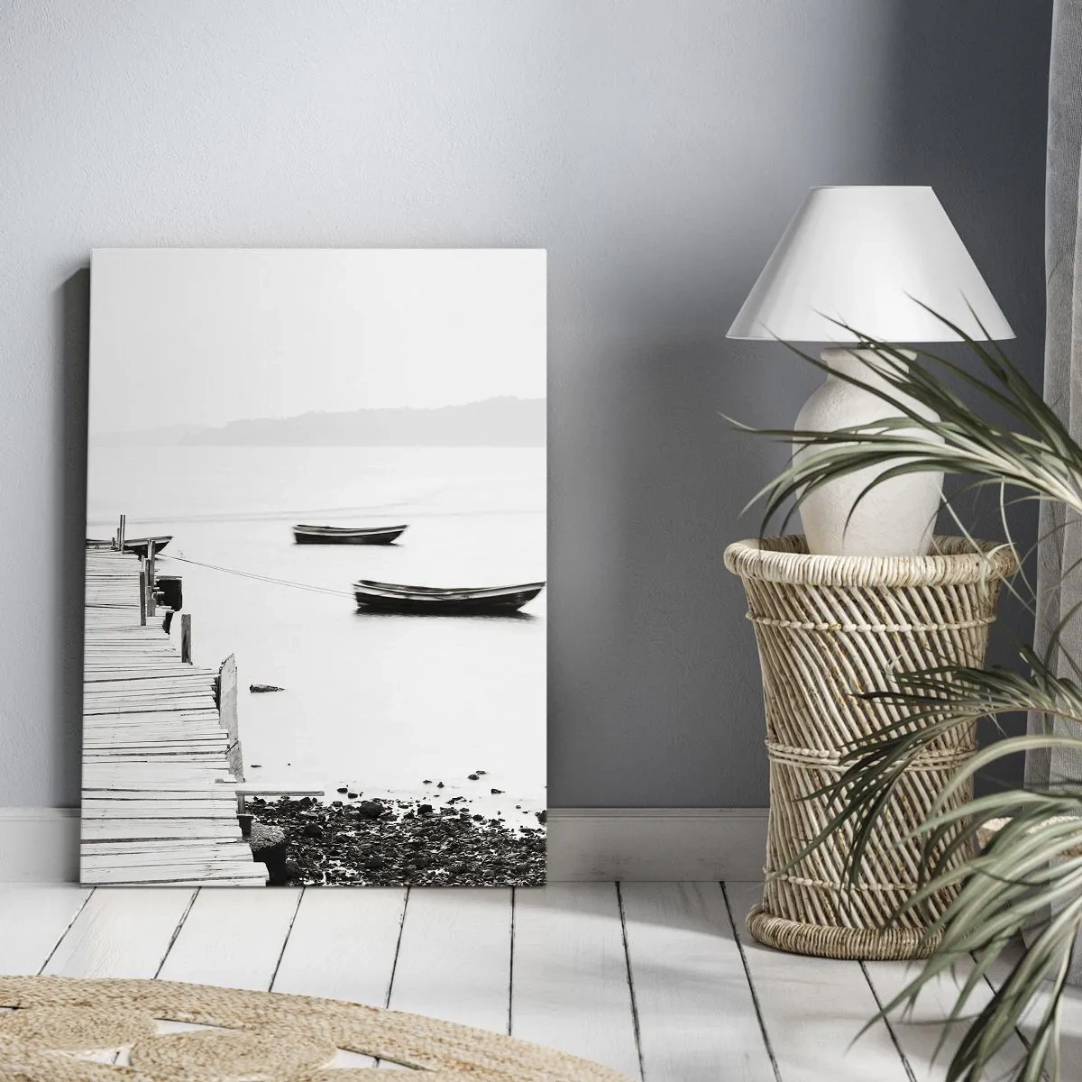 Tablou pe pânză - Peste apă liniștită și limpede - 45x80 cm