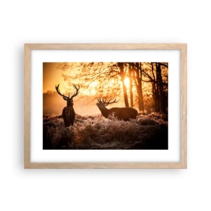 Poster în ramă de stejar deschis - Visul unui vânător - 40x30 cm