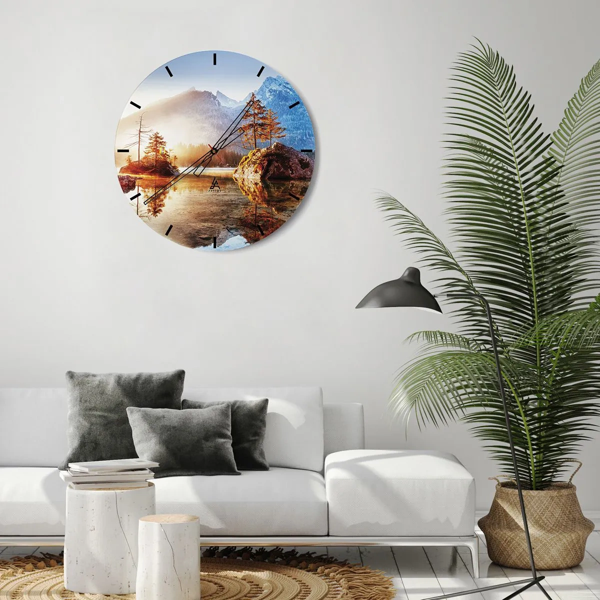 Ceas de perete - Ceas pe sticlă - Natura într-o nouă lumină - 40x40 cm