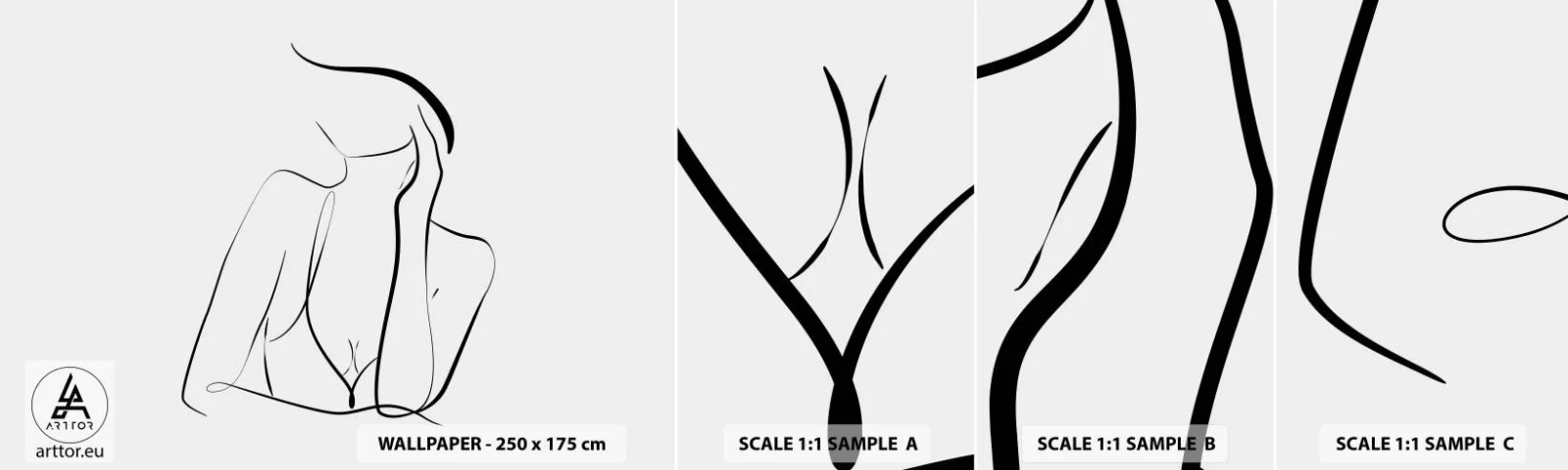 Mostră tapet autocolant Deluxe Sticker - Pe valul unui vis - Femeie, Grafică, Bucată - 100x30 cm