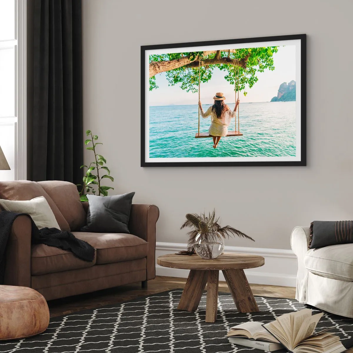 Poster în ramă neagră - Viața este frumoasă - 40x30 cm