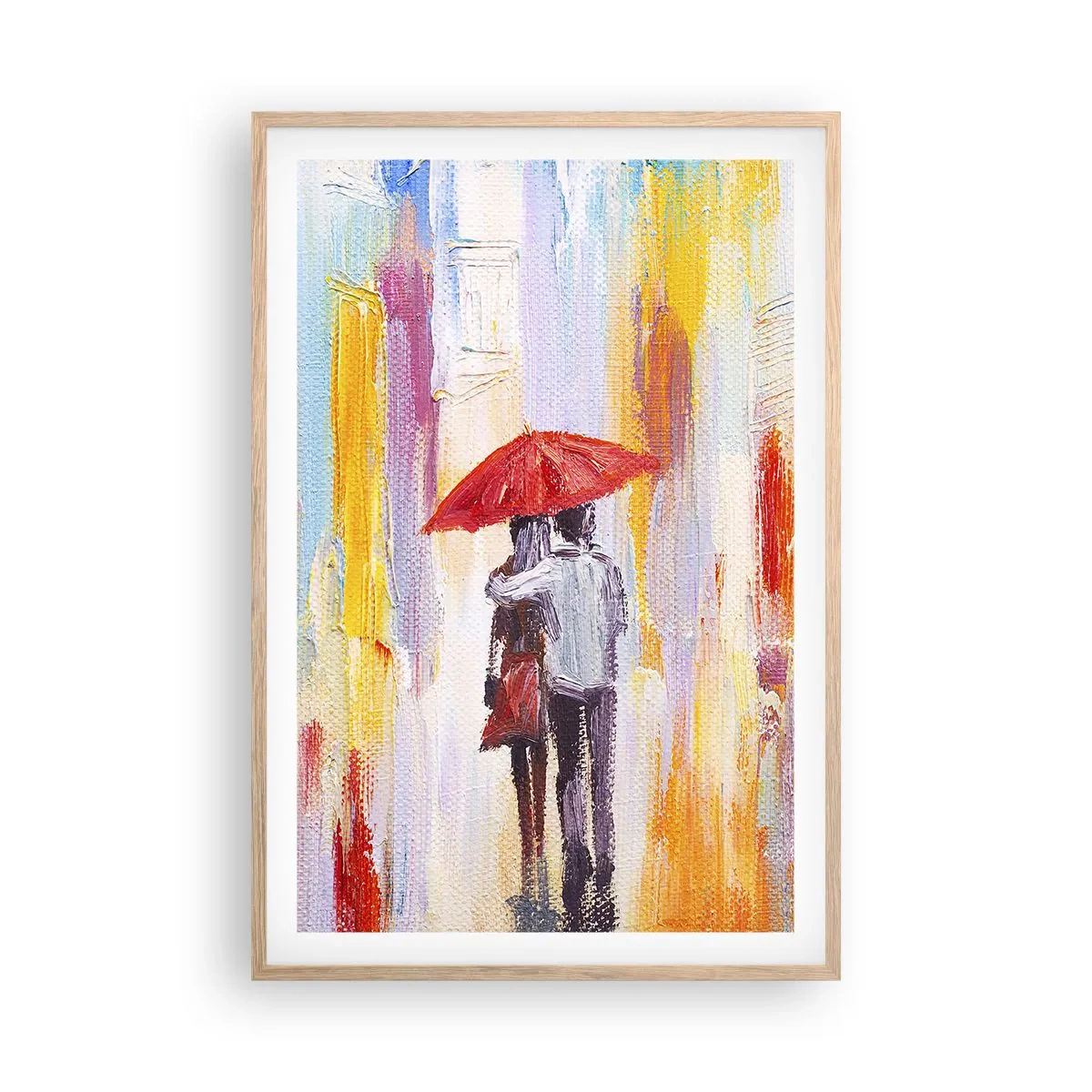 Poster în ramă de stejar deschis - Să plouă în continuare - 61x91 cm