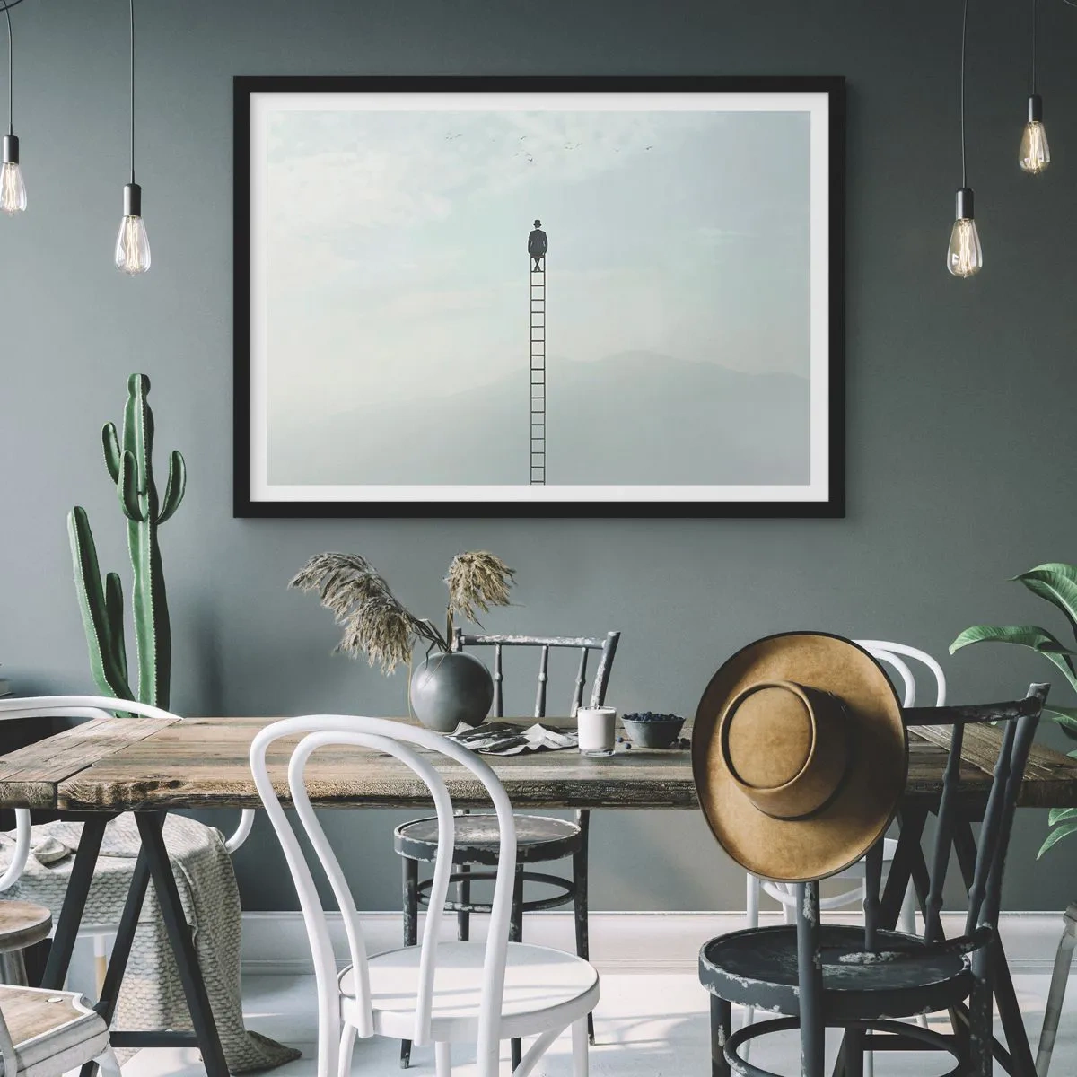 Poster în ramă neagră - Fii deasupra - 70x50 cm