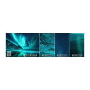 Mostră tapet autocolant Deluxe Sticker - Minunile din nord - Peisaj, polul Nord, Auroră boreală - 100x30 cm