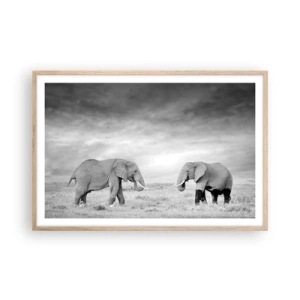 Poster în ramă de stejar deschis - Griul elefantin este frumos - 91x61 cm