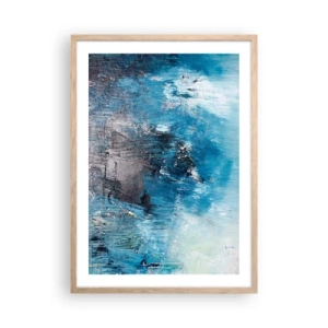 Poster în ramă de stejar deschis - Rapsodie albastră - 50x70 cm