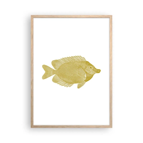 Poster în ramă de stejar deschis - Pește și atât - 50x70 cm