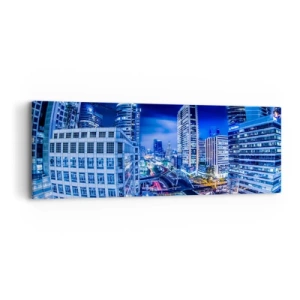 Tablou pe pânză - Ritmurile orașului de noapte - 90x30 cm