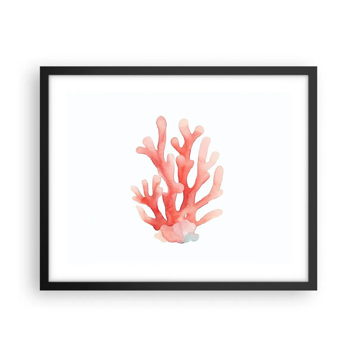 Poster în ramă neagră - Culoare de coral - 50x40 cm