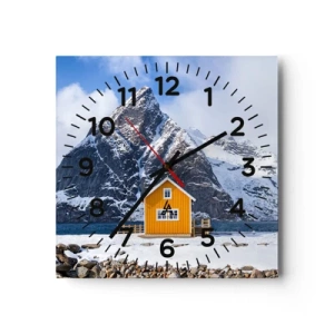 Ceas de perete - Ceas pe sticlă - Vacanță scandinavă - 30x30 cm
