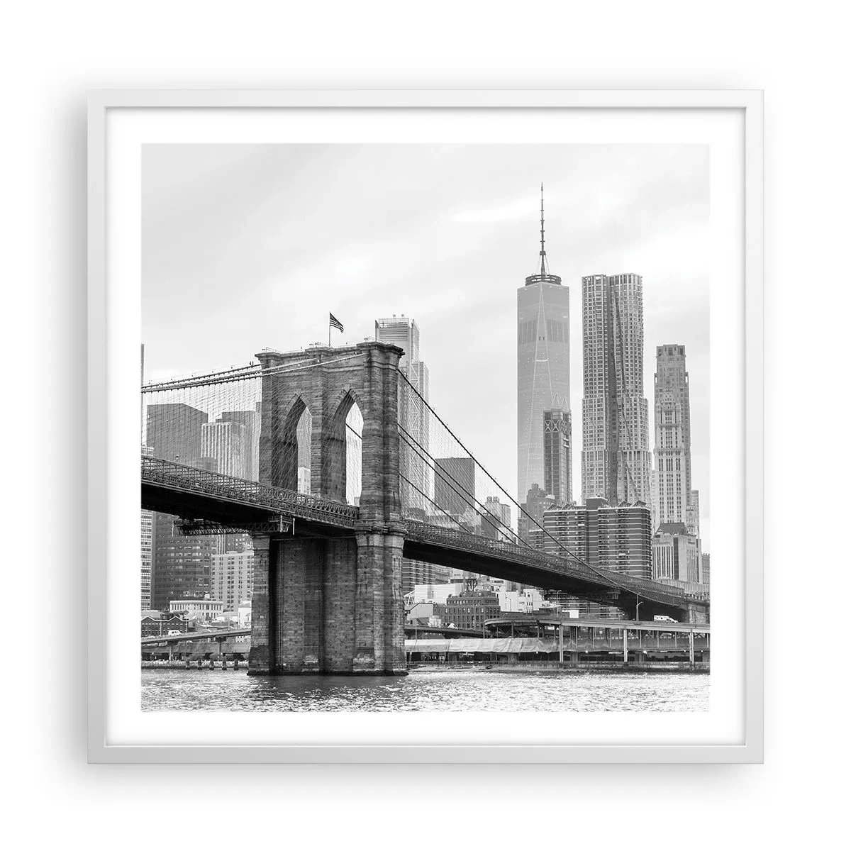 Poster în ramă albă - New York vibes - 60x60 cm