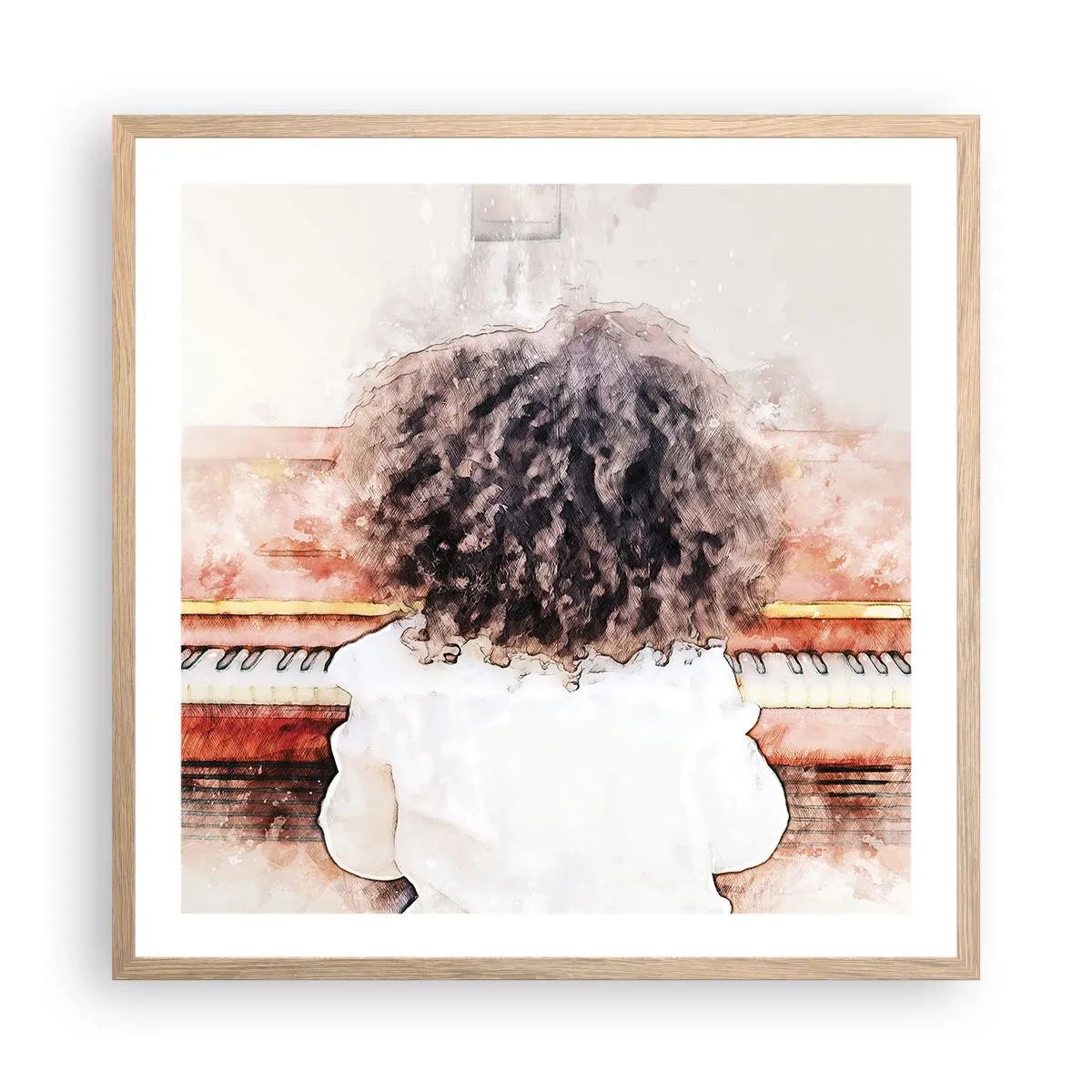 Poster în ramă de stejar deschis - Într-o lume a muzicii - 60x60 cm