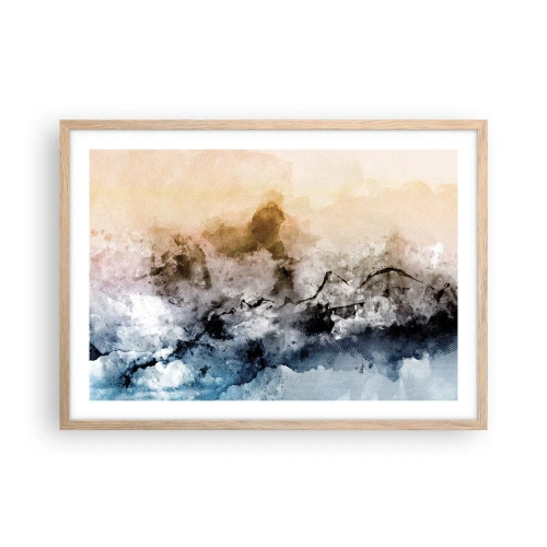 Poster în ramă de stejar deschis - Scufundate într-un vârtej de ceață - 70x50 cm
