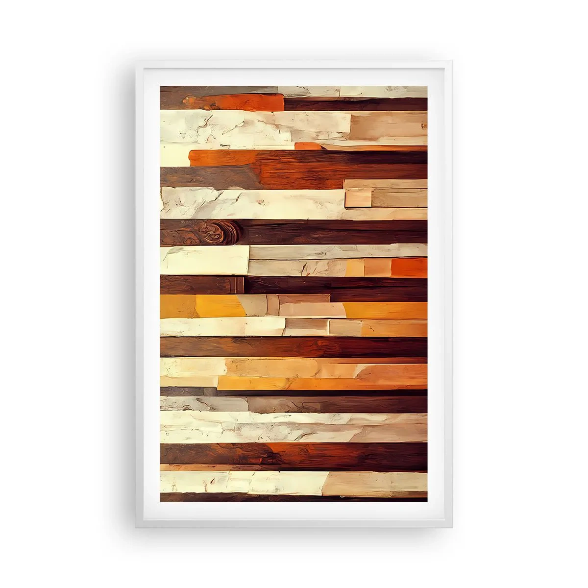 Poster în ramă albă - Imnul copacilor din pădure - 61x91 cm