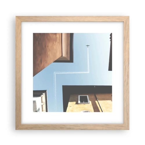 Poster în ramă de stejar deschis - Deasupra labirintului urban - 30x30 cm