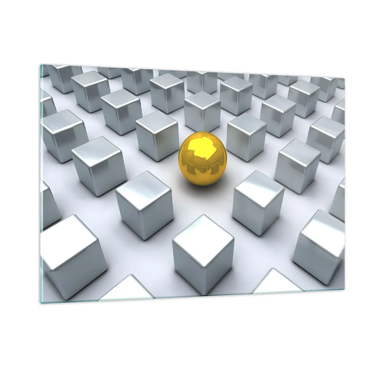 Tablou pe sticlă - De ce eu? Compoziție geometrică - 120x80 cm