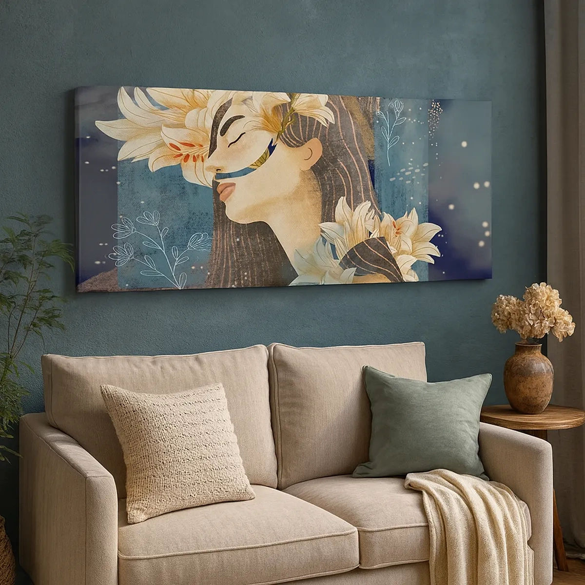 Tablou pe pânză - Povestea prințesei cu crini - 30x30 cm