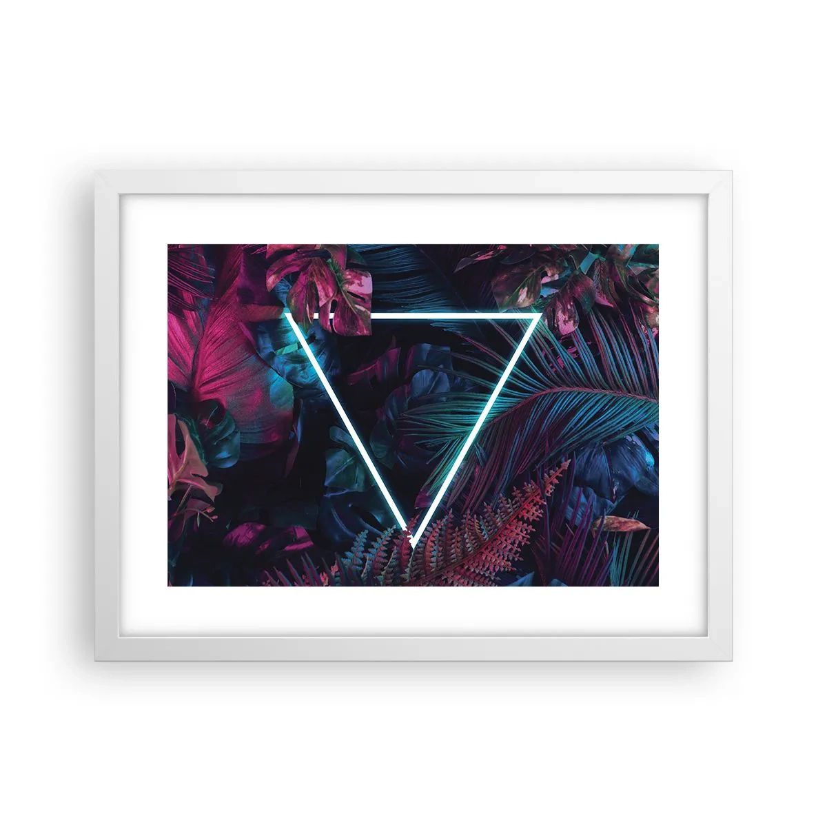 Poster în ramă albă - Grădină în stil disco - 40x30 cm