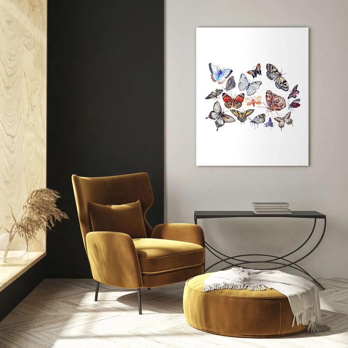 Tablou pe sticlă - Un roi colorat de dantelă - 50x70 cm