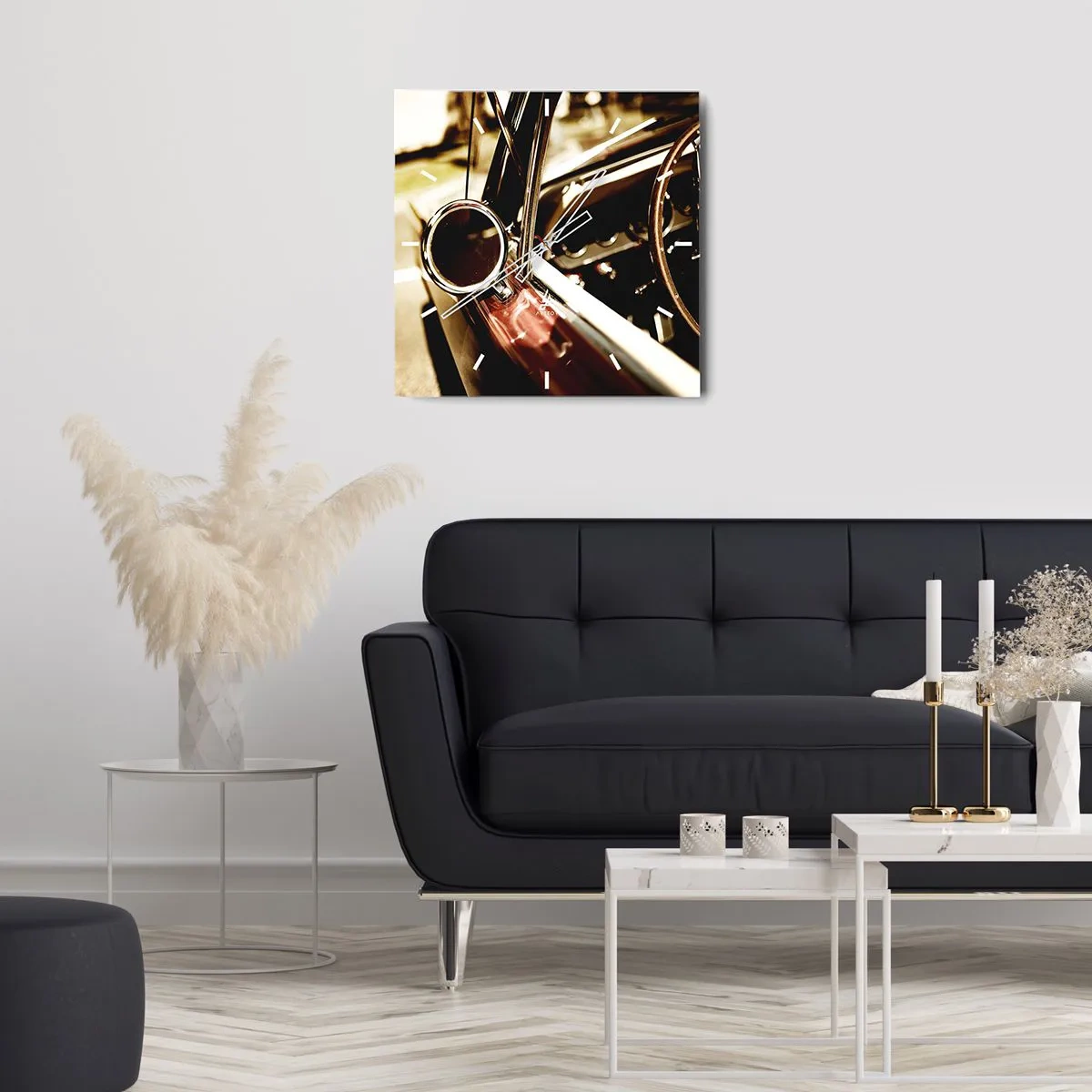 Ceas de perete - Ceas pe sticlă - O mașină cu suflet - 30x30 cm