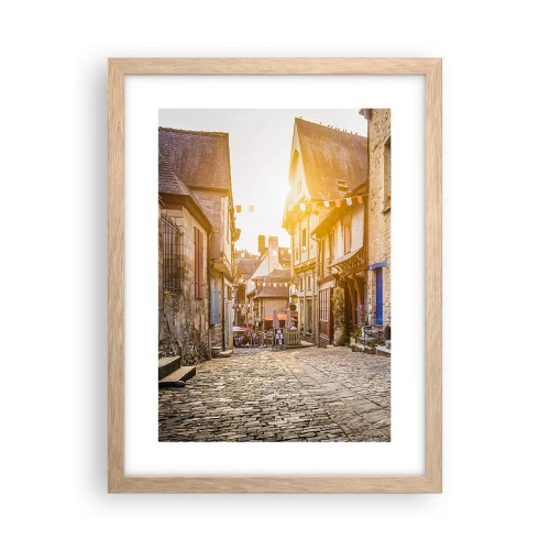 Poster în ramă de stejar deschis - Fantoma albă a orașului - 30x40 cm