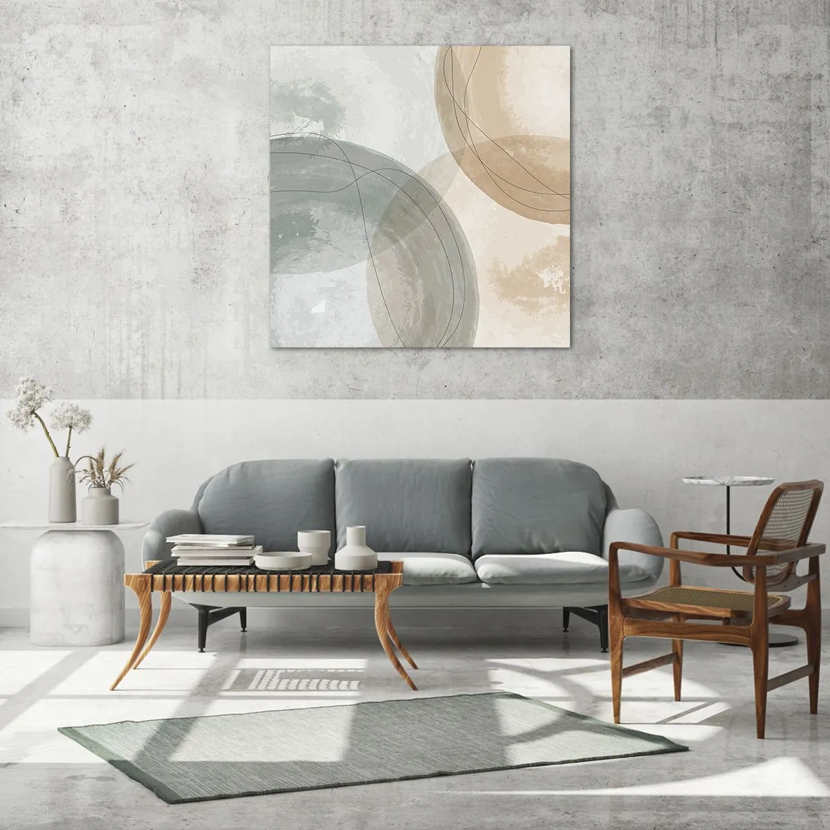 Tablou pe sticlă - Întrepătrunderea lumilor - 70x70 cm