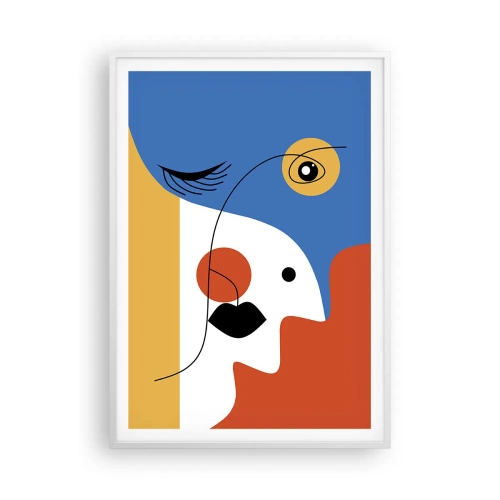 Poster în ramă albă - Portret deconstruit - 70x100 cm