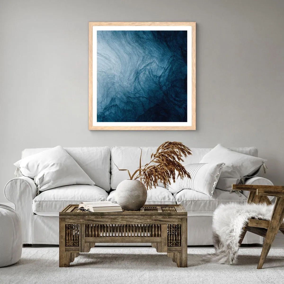 Poster în ramă de stejar deschis - În adâncuri - 30x30 cm