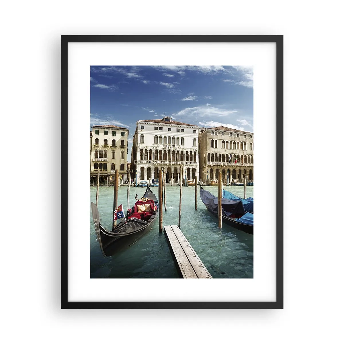 Poster în ramă neagră - Palate în albastru - 40x50 cm
