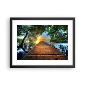 Poster în ramă neagră - Nu te grăbi, stai jos - 40x30 cm