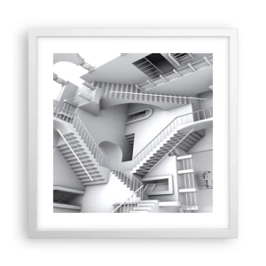 Poster în ramă albă - Paradoxurile spațiului - 40x40 cm