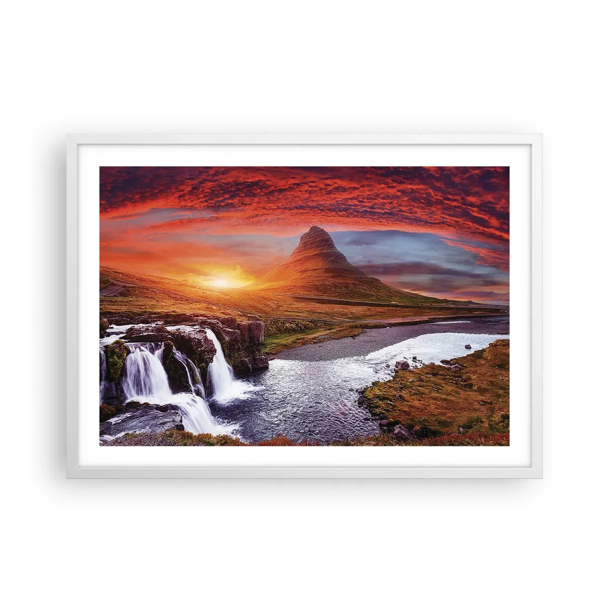 Poster în ramă albă - Imaginea Pământului de Mijloc - 70x50 cm