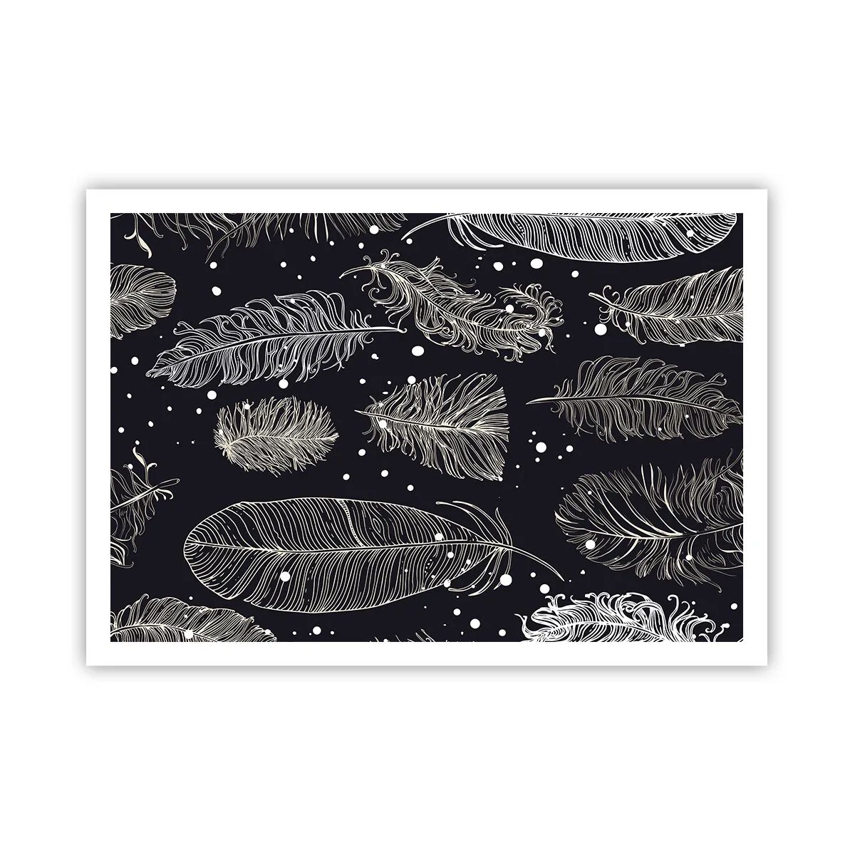 Poster - Dantelă cu pene - 100x70 cm