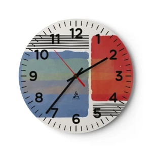 Ceas de perete - Ceas pe sticlă - Spiritul și litera geometriei - 40x40 cm