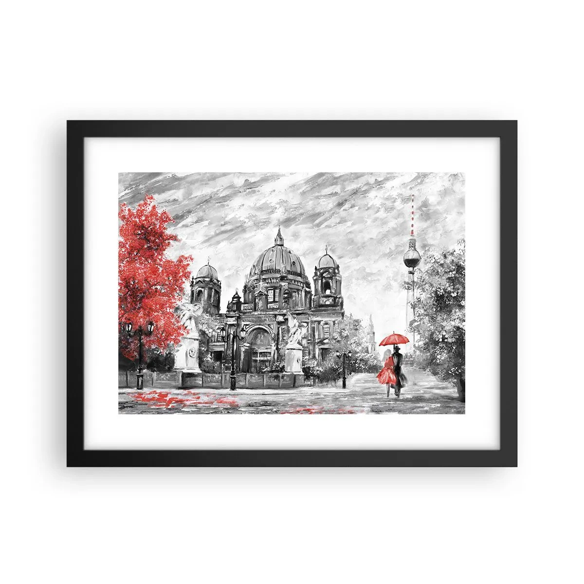 Poster în ramă neagră - Reuniune în Berlin - 40x30 cm