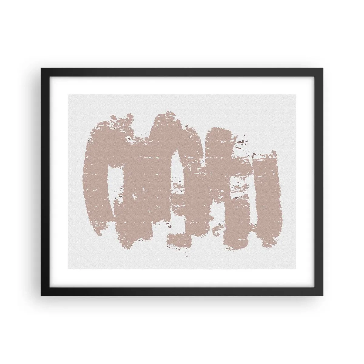 Poster în ramă neagră - Abstracție în roz moale - 50x40 cm